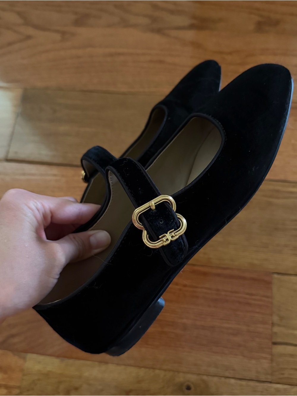 Sam Edelman Black Suede Michaela Mary Jane Flat Size 5.5 - Picture 4 of 7